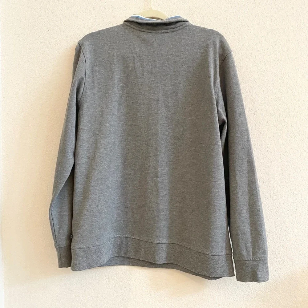 Ted Baker London Men's Grey Textured Quarter Zip Pullover Sweater Size 3 Medium‎